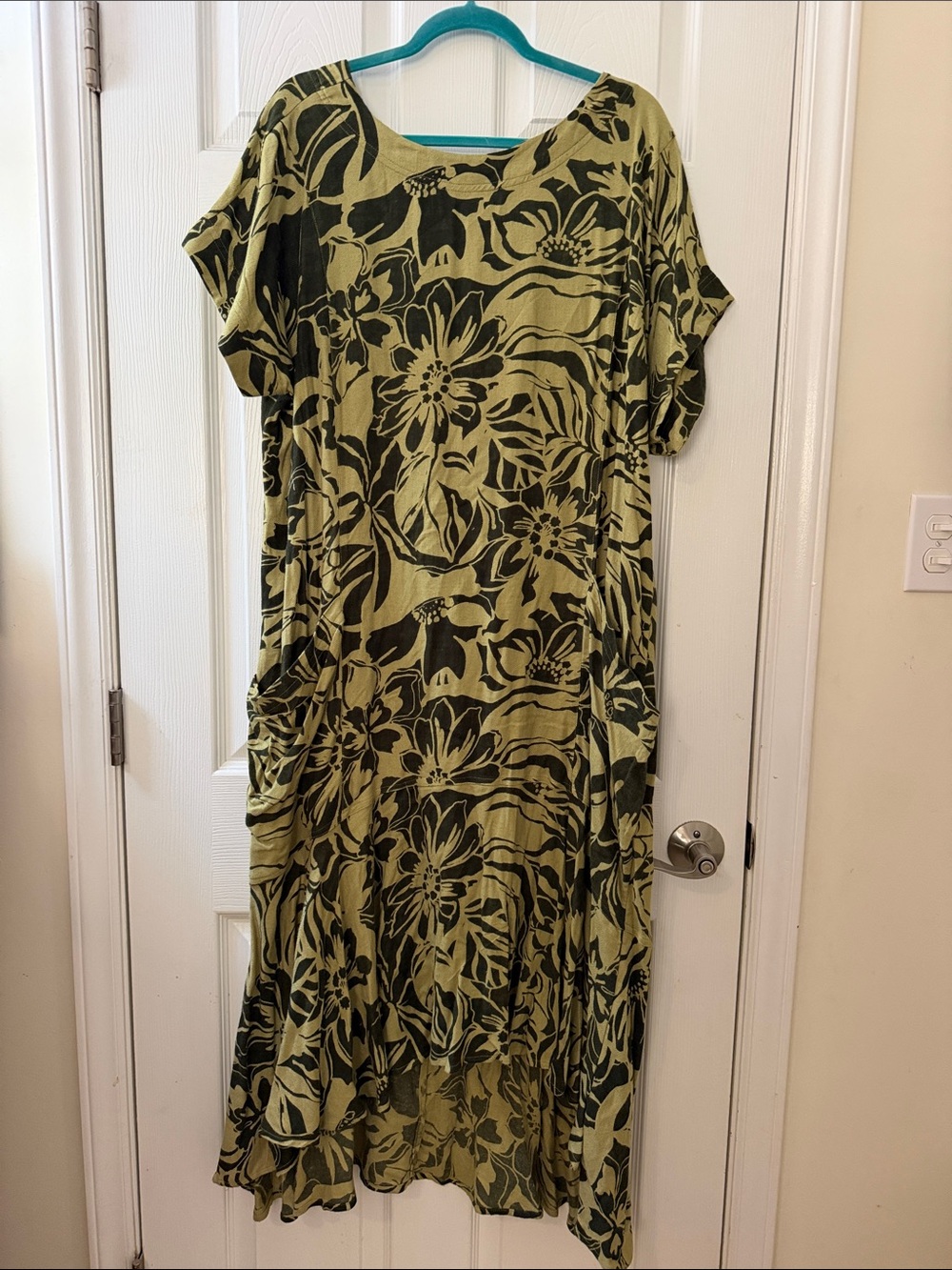 Free People floral printed flounce hem dress sz L